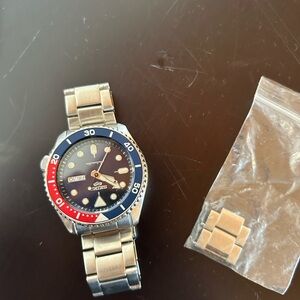 Seiko Men's Blue and Red Dive Watch